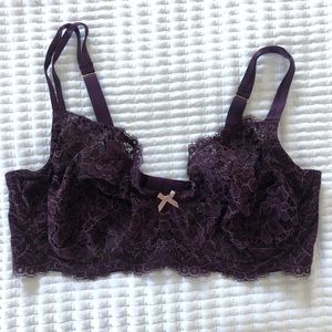 Cacique Purple Unlined Full Coverage Bra